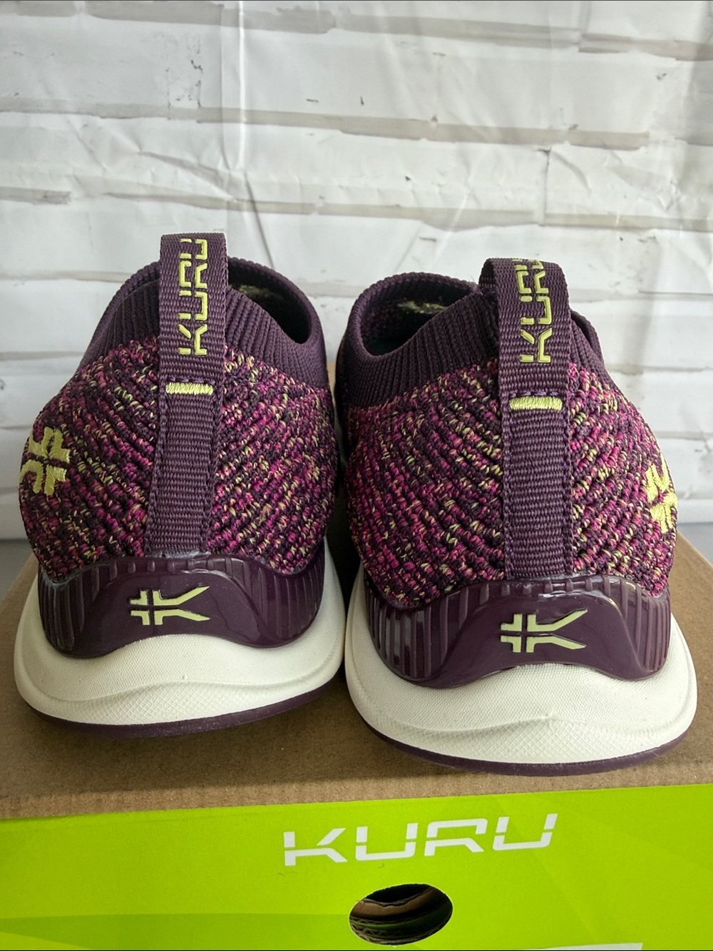 KURU Stride Slip-On Knit Sneakers in Plum Purple Confetti - Picture 7 of 11
